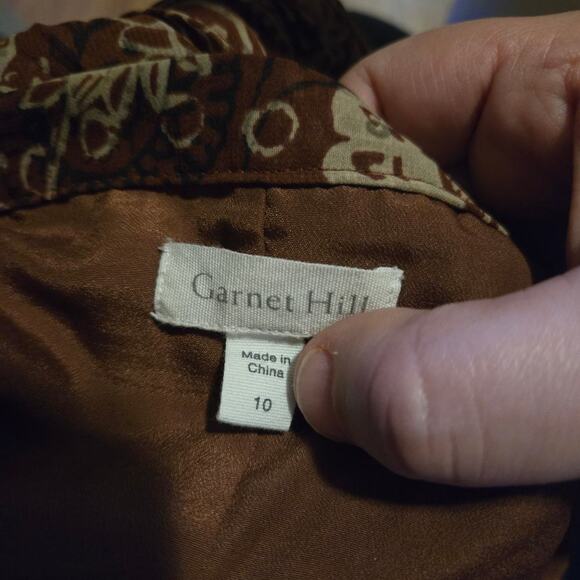 Garnet hill skirt womens size 10 brown pleated maxi cottagecore peasant hippie - Picture 4 of 8